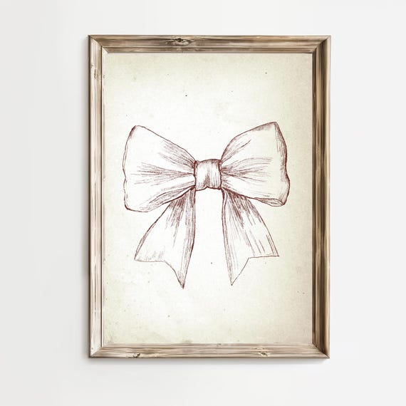 Vintage Cowgirl Bow Print Western Wall Art Southwestern Country Art Rustic Room Prints Preppy Wall Decordigital