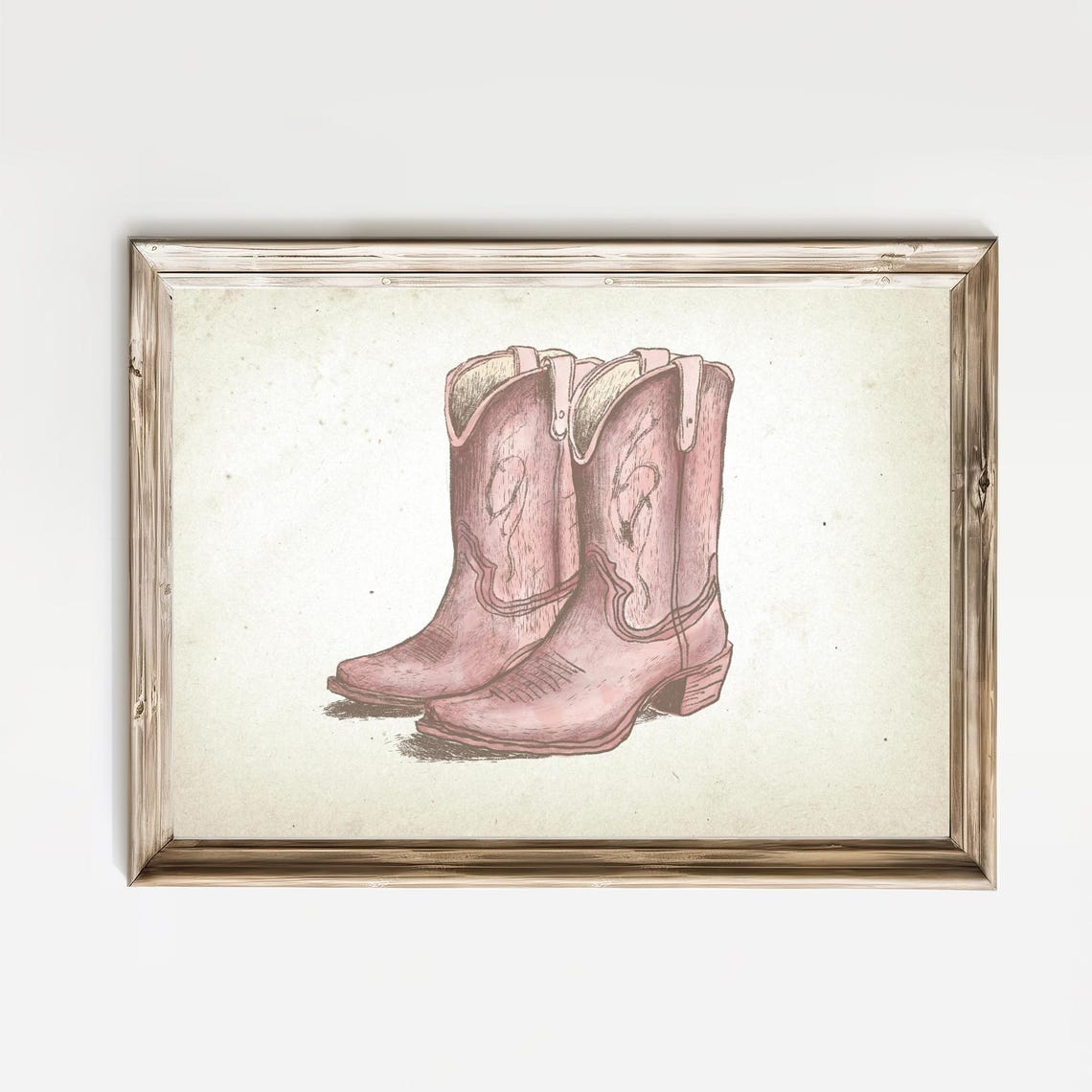 Cowgirl Boots Print Pink Coastal Cowgirl Wall Art Girly Western Print College Apartment Aesthetic Trendy Dorm Decor