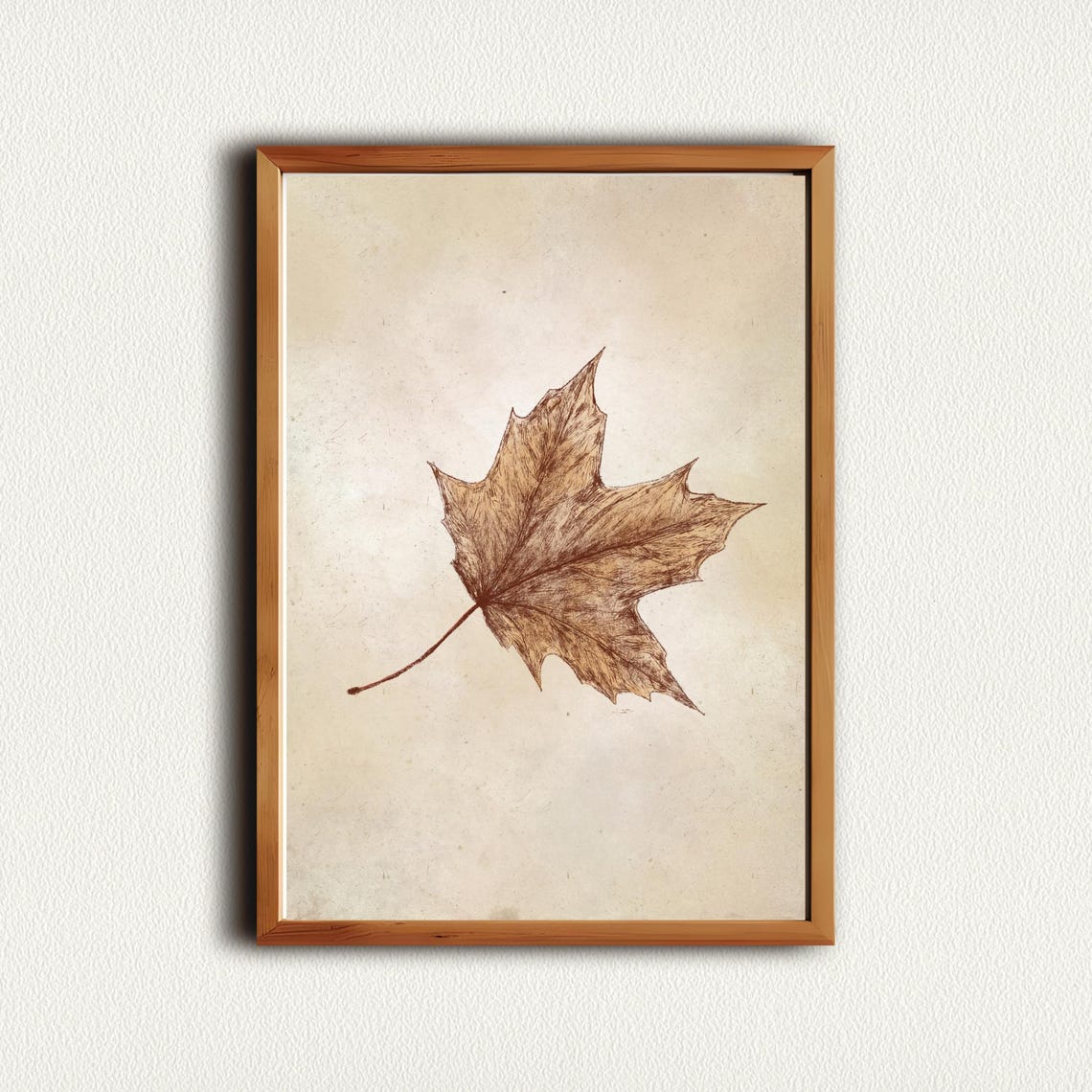 Vintage Brown Maple Leaf Botanical Autumn Fall Decor Art Print - Image 4