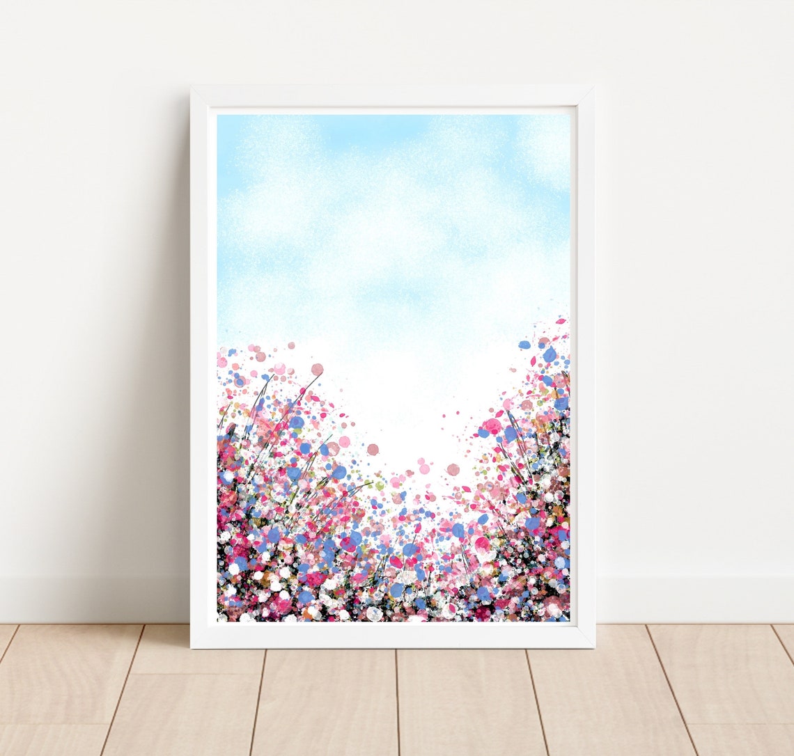 Wildflower Bloom Splash Abstract Modern Botanical Floral Poster - Image 2