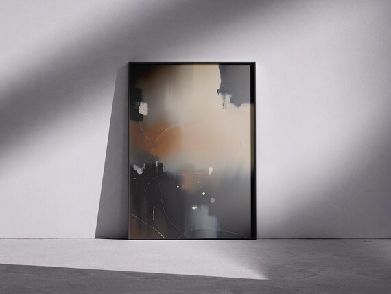 Terracotta Abstract Brushstroke Art Print Modern Minimalist Painting