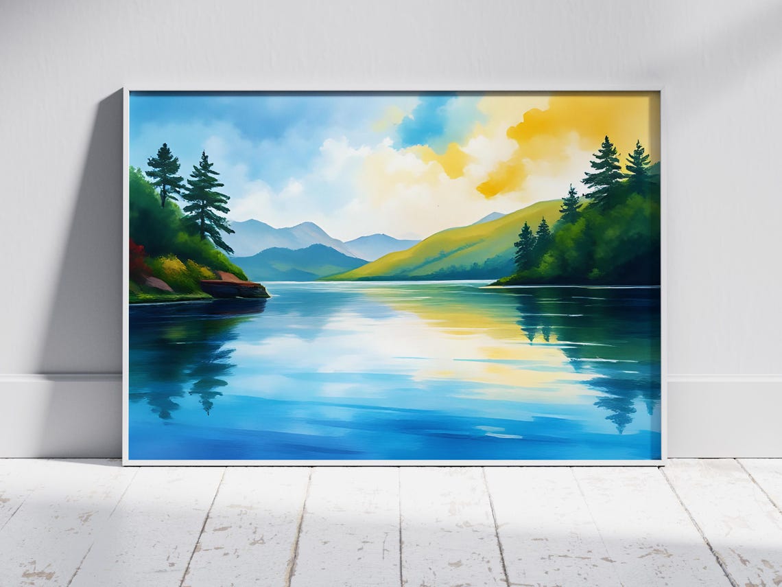 Minimalist Splash Art Landscape Bright Abstract Wall