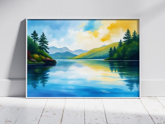 Minimalist Splash Art Landscape Bright Abstract Wall