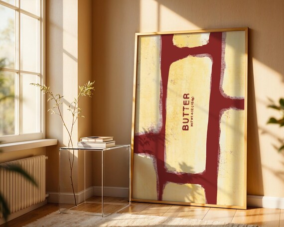Butter Bar Pattern Poster Modern Abstract Food Art