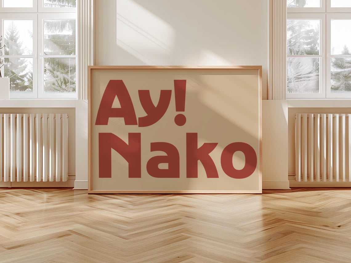 Ay Nako Filipino Expression Bold Red Typography Fun Quote Poster