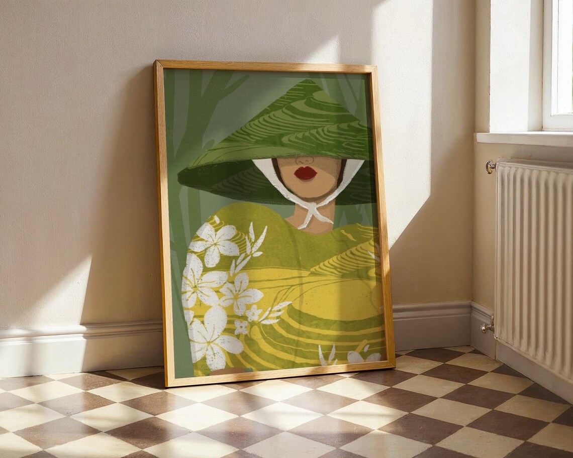 Filipina Rice Terraces Sampaguita Flower Portrait Poster Filipino Culture Art