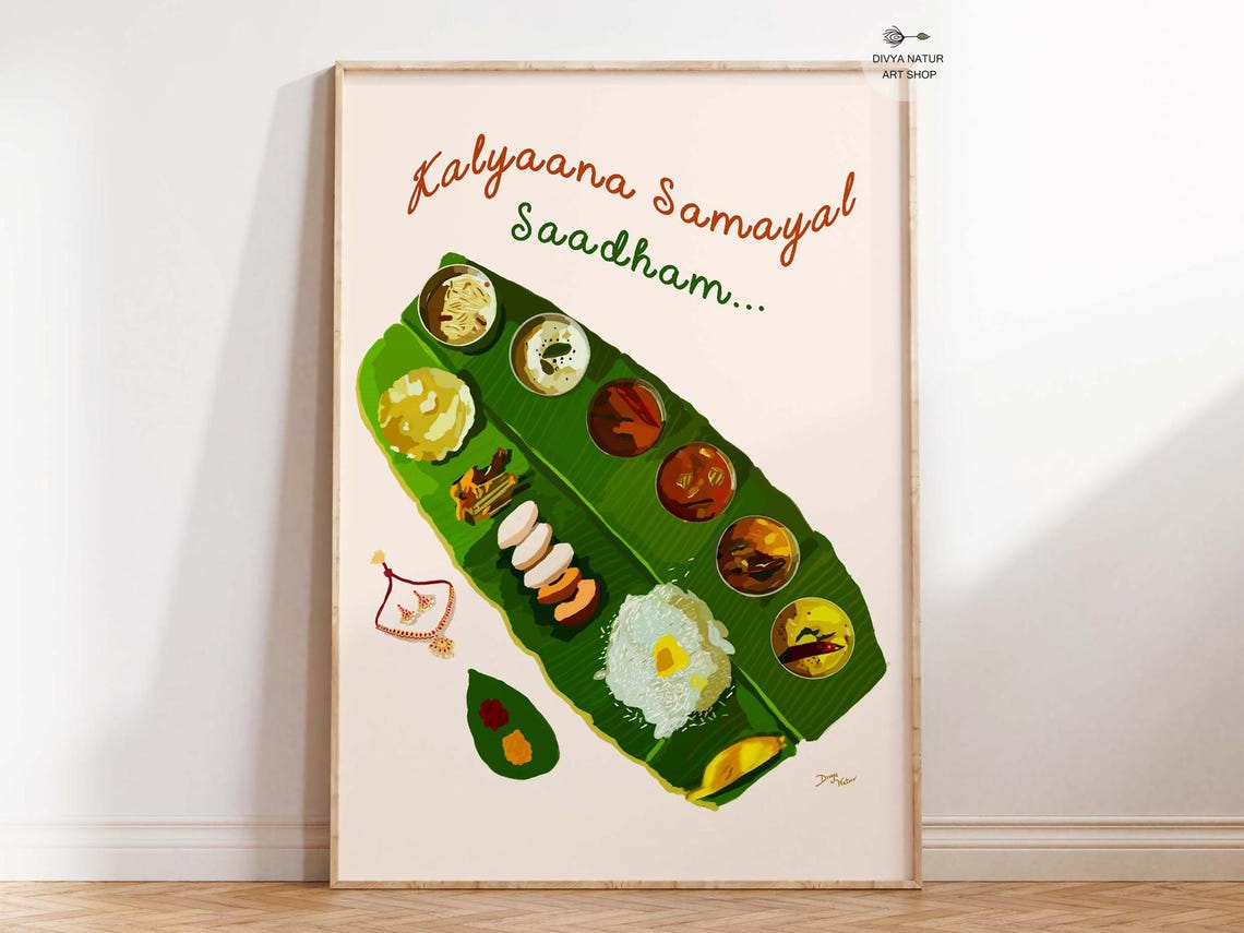 Traditional Kalyaana Samayal Saadham Tamil Wedding Feast Poster