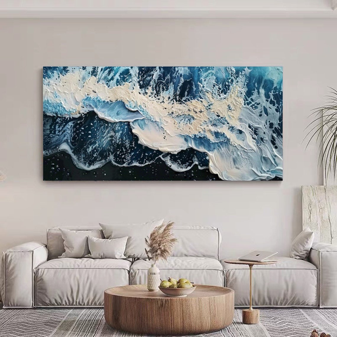 Powerful Blue Ocean Waves Washing Over Black Sand Beach Poster - Image 3