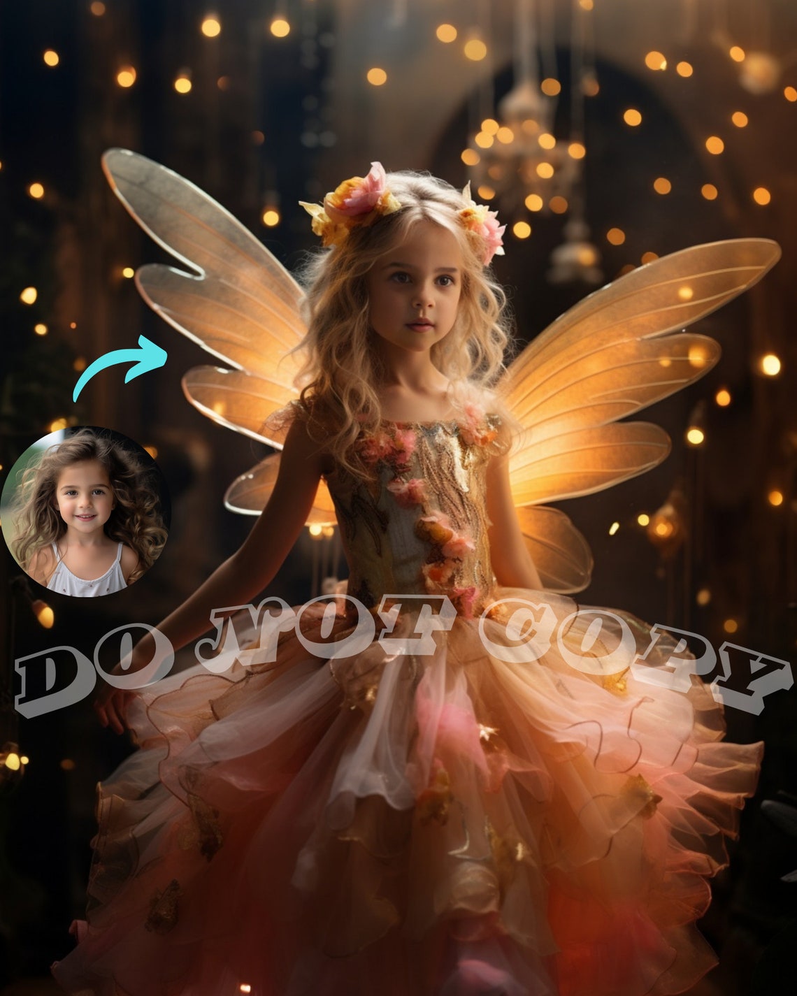 Custom Fairy Portrait Custom Princess Portrait Custom Portrait From Photo Royal Portrait Toddler Girls Portrait C180 - Image 2
