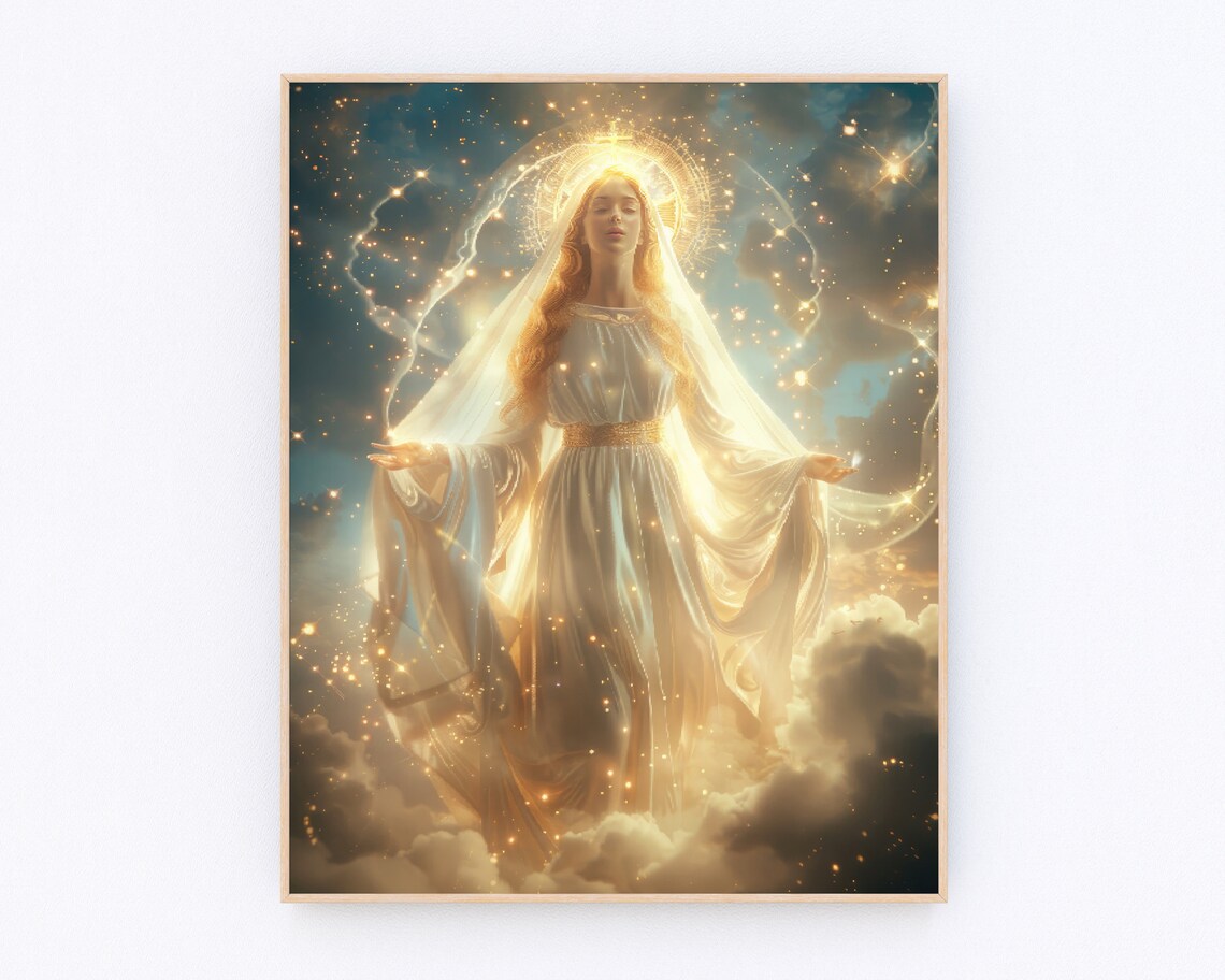Blessed Virgin Mary Christian Prayer Art Print