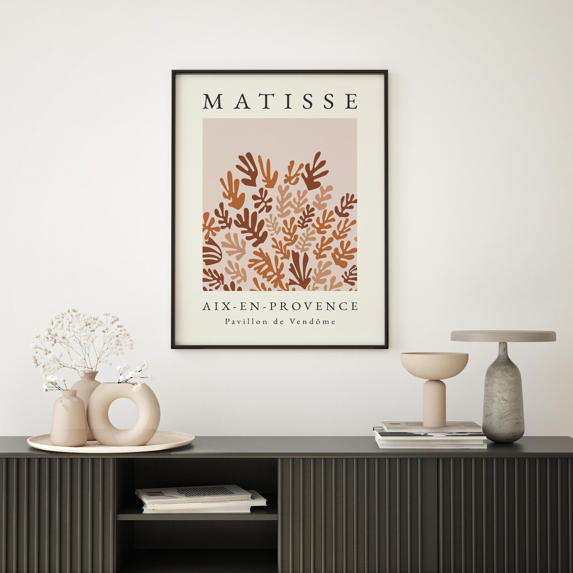 Matisse Aix en Provence Coral Cutout Leaves Gallery Wall Poster - Image 2