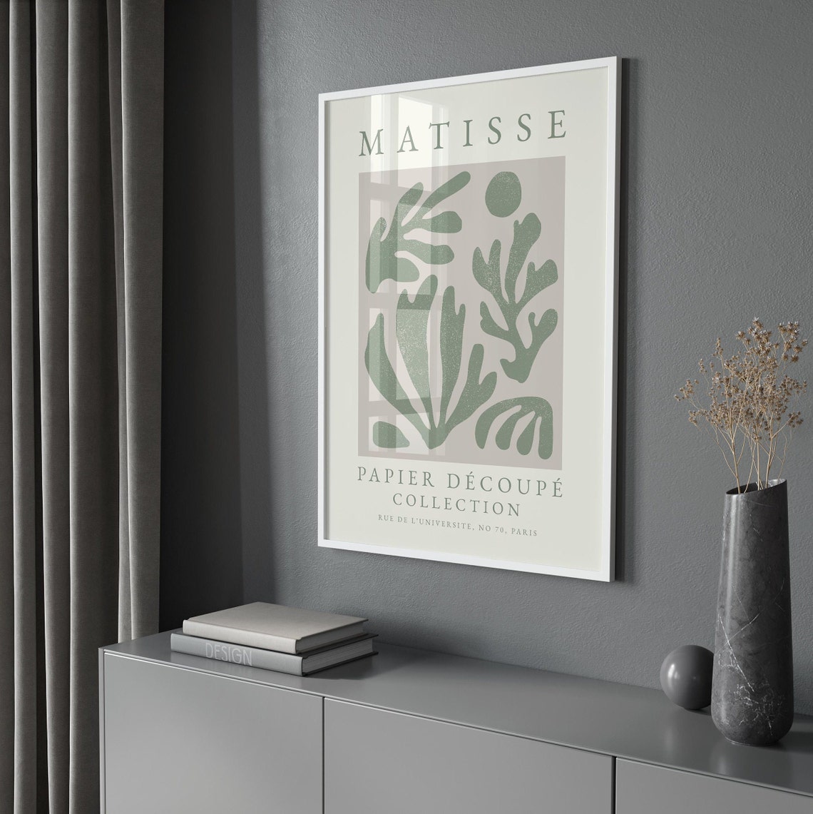 Matisse Print Green Wall Art Boho Wall Art Henri Matisse Boho Henri Matisse Print Minimalist Abstract Print - Image 3