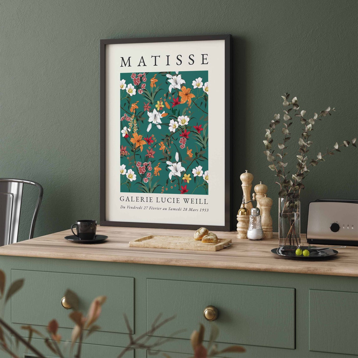 Matisse Flower Market Poster, Green Botanical Art - Image 4
