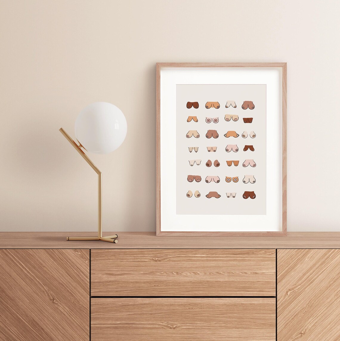 Boobs Funny Birthday Bathroom Humor Wall Art Print - Image 3