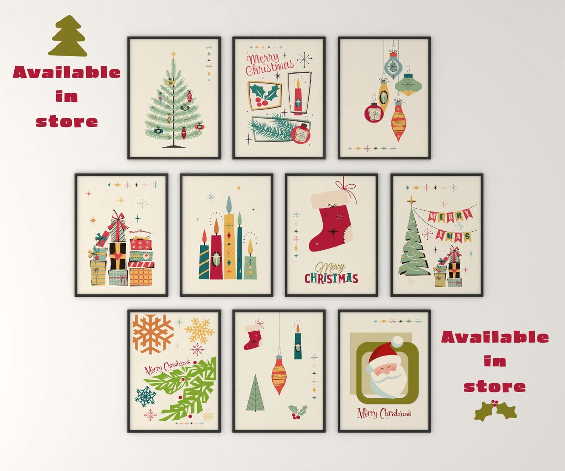 Christmas Mid-Century Modern Wall Art Print - Image 3