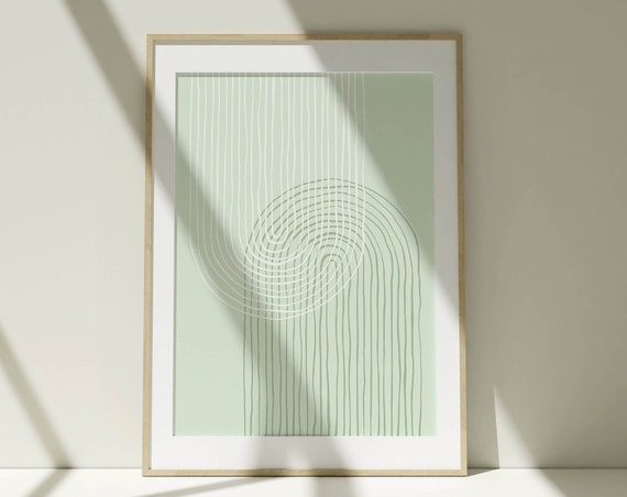 Sage Green Wall Art Abstract Print Office Decor Neutral Wall Art Modern Room Decor Green Bedroom Decor Abstract Art Minimalist Home Poster