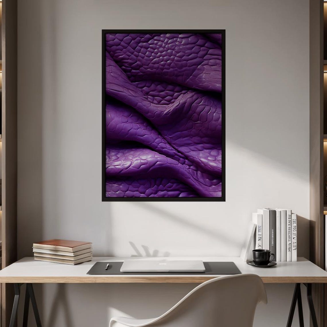 Violet Dragon Scale Texture Abstract Poster With Reptile Skin Detail
