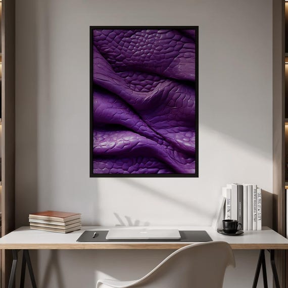 Violet Dragon Scale Texture Abstract Poster With Reptile Skin Detail