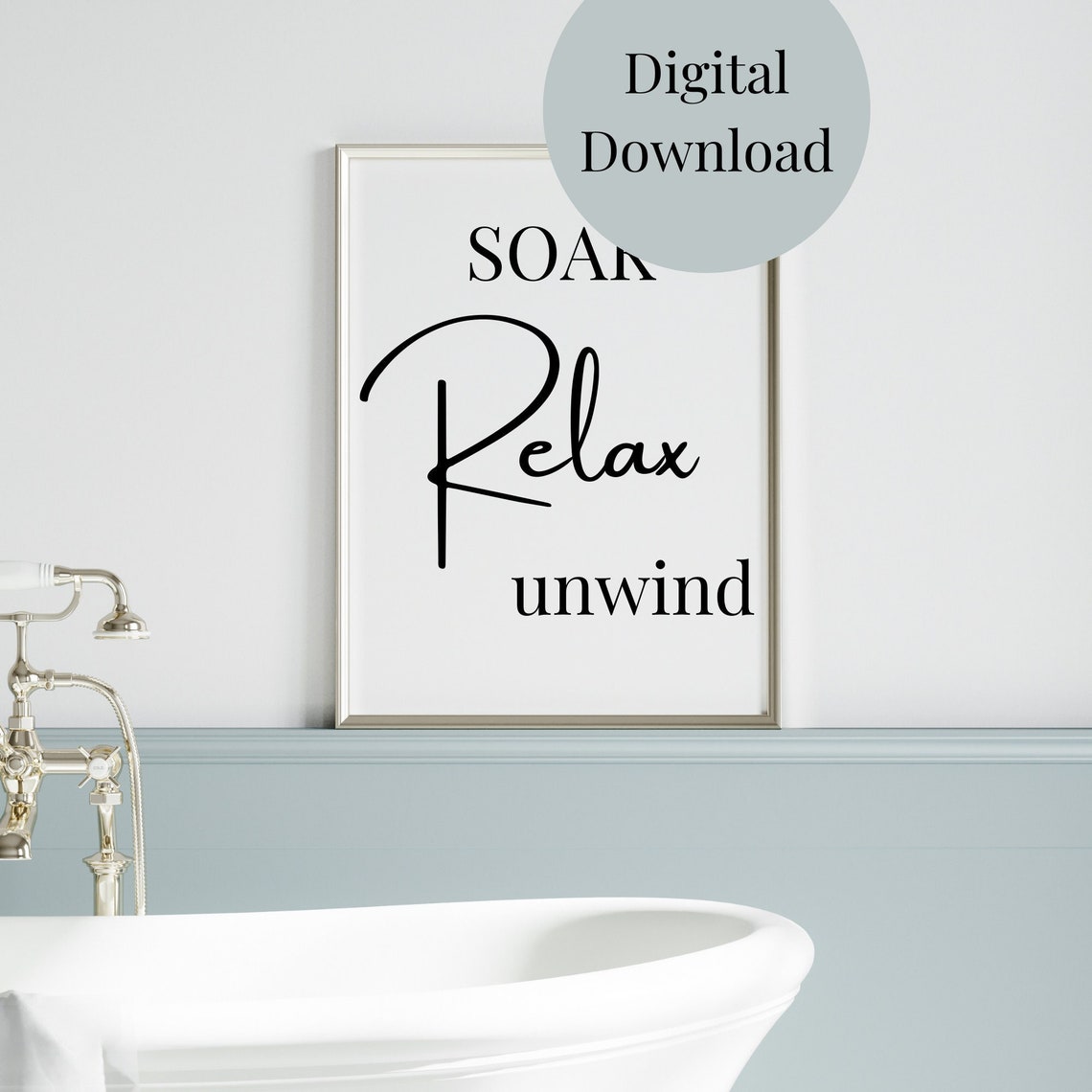Soak Relax Unwind Bathroom Decor Bathroom Wall Art Funny Quote For Bathroom Bathroom Sayings Bathroom Print