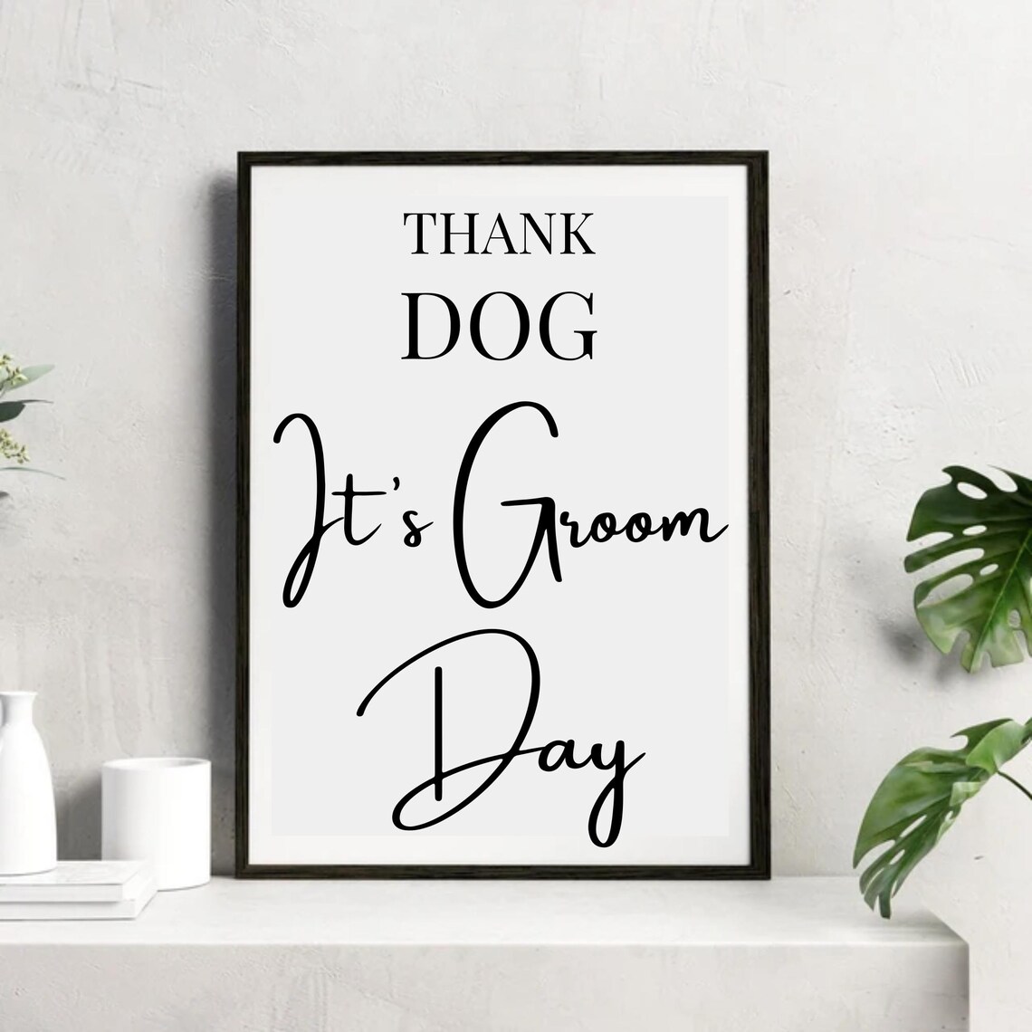 Dog Grooming Salon Wall Art Print, Pet Service Decor