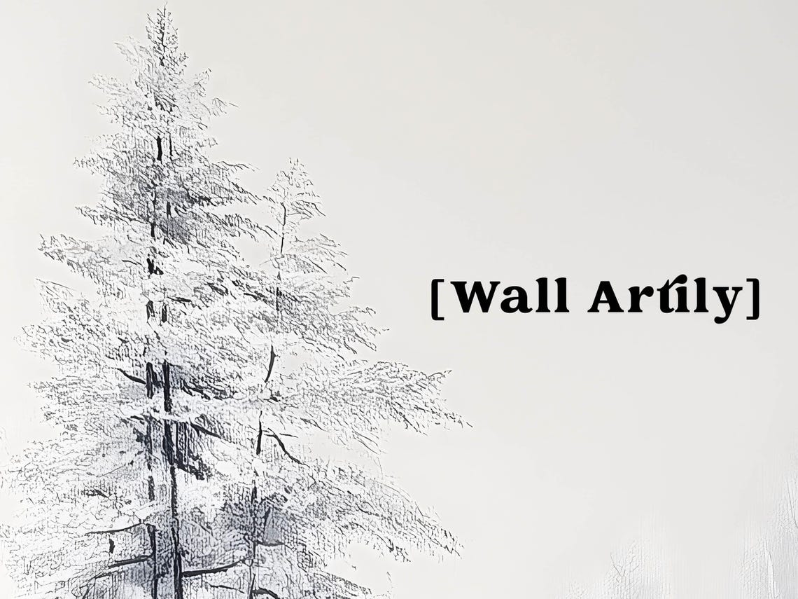 Monochrome Winter River Misty Trees Snowy Landscape Art Poster - Image 5