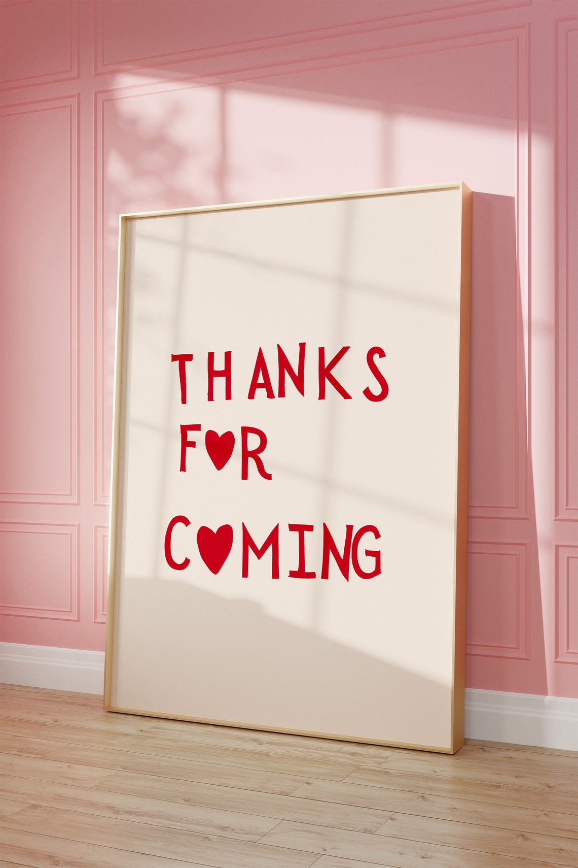Thanks for Coming Red Heart Hand Lettered Entryway Farewell Wall Art - Image 2