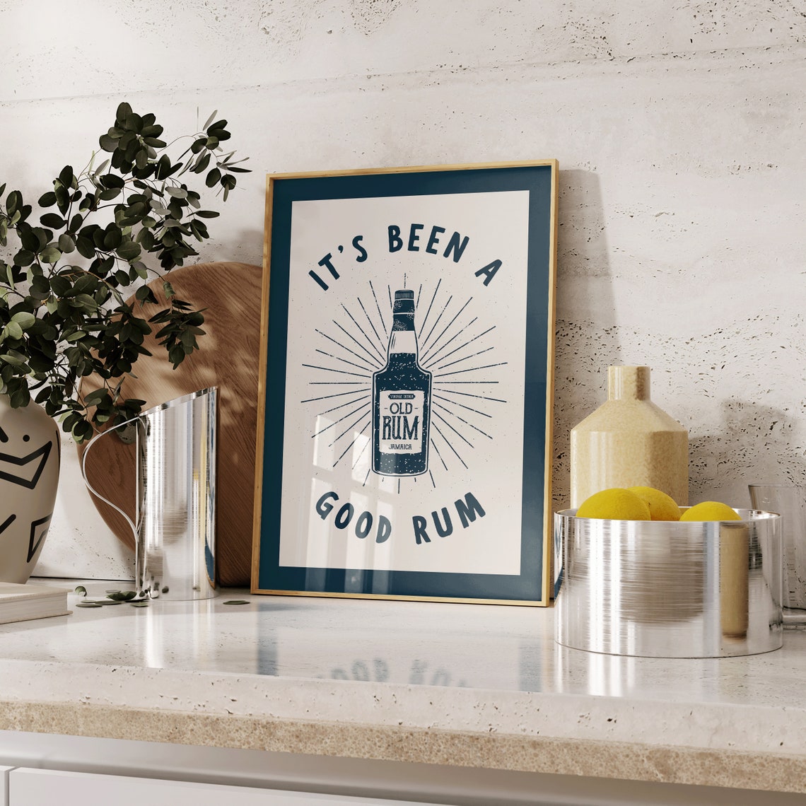 Its Been A Good Rum Vintage Navy Bottle Retro Bar Wall Decor Poster - Image 2