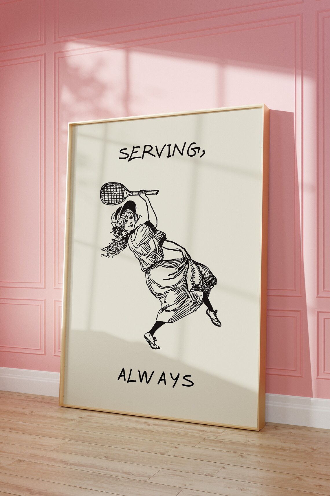 Vintage Tennis Positive Quote Art Print, Bedroom Decor - Image 4