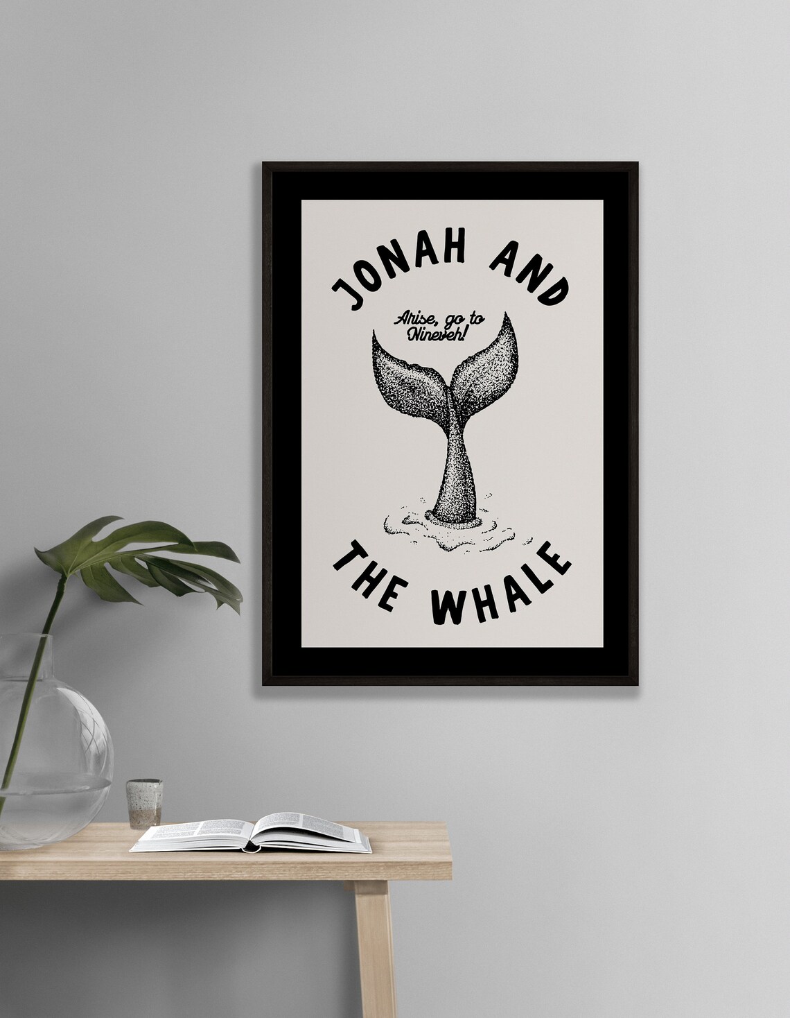 Jonah And The Whale Vintage Biblical Whale Tail Faith Poster - Image 2