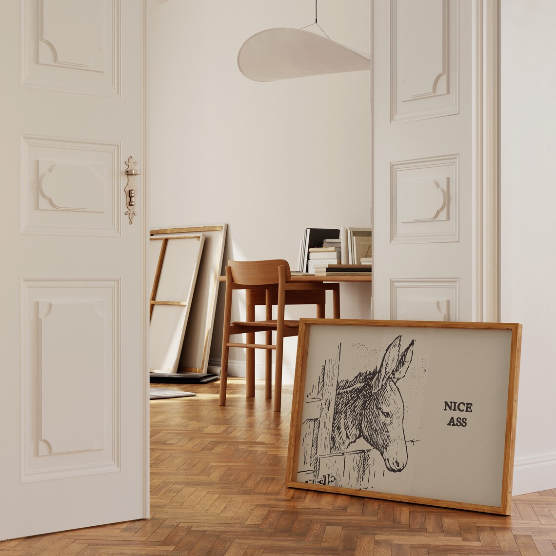 Vintage Donkey Bathroom Art Print, Minimalist - Image 3
