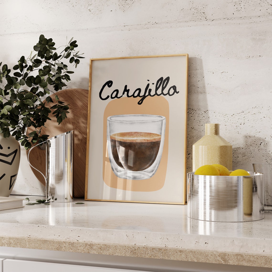 Carajillo Espresso Double Walled Glass Spanish Cafe Script Poster - Image 4