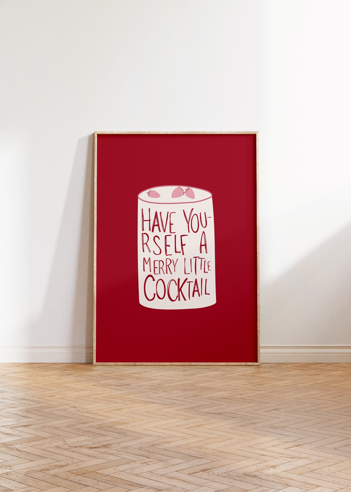 Have Yourself A Merry Little Cocktail Red Christmas Bar Poster - Image 4