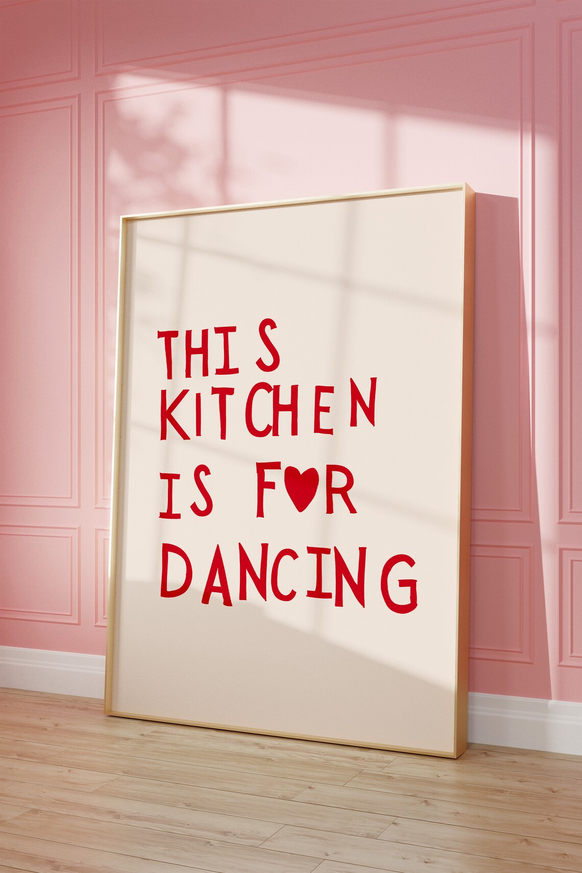 Cute Dance Art Minimalist Heart Kitchen Poster