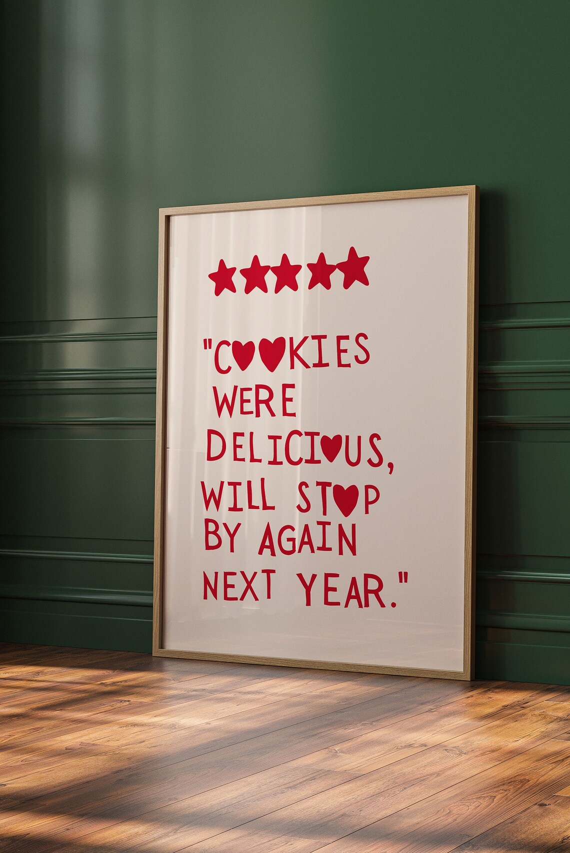 Cookies Were Delicious Santa Claus Review 5-Star Christmas Poster