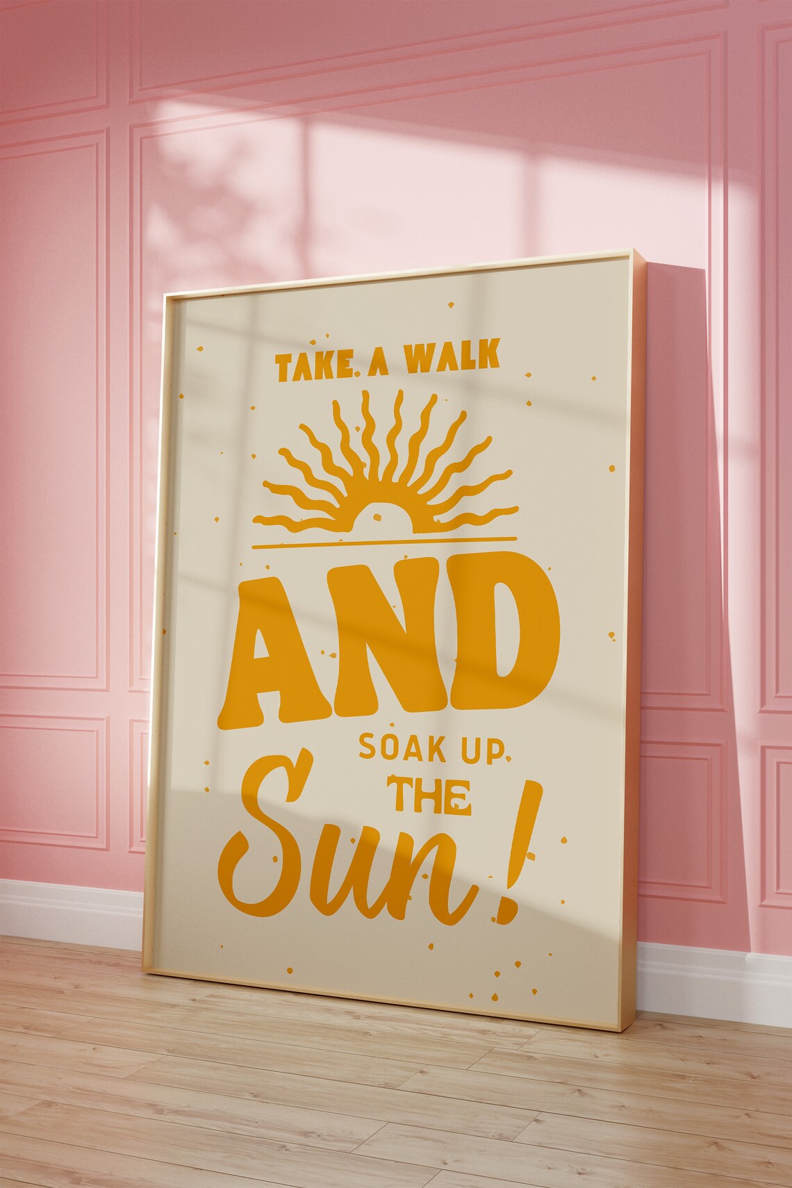 Yellow Retro Art Print Vintage Motivational Art Mental Health Poster Sun Quote Print Vintage Wall Art Retro Sun 1 Print - Image 2