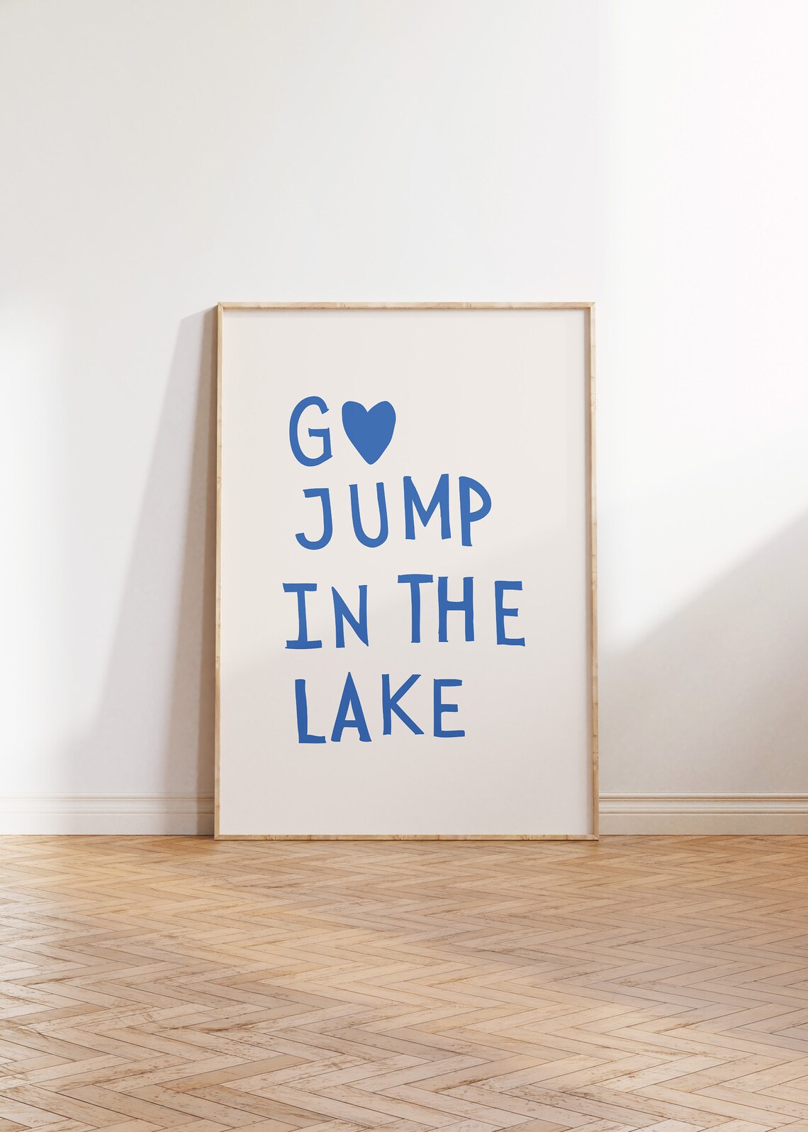 Lake House Blue Heart Typography Art Print - Image 3