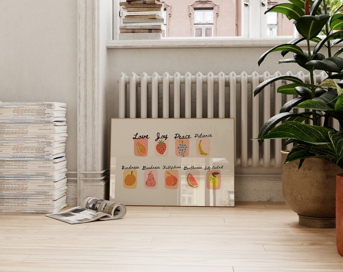 Fruit Of The Spirit Retro Christian Scripture Poster - Image 3