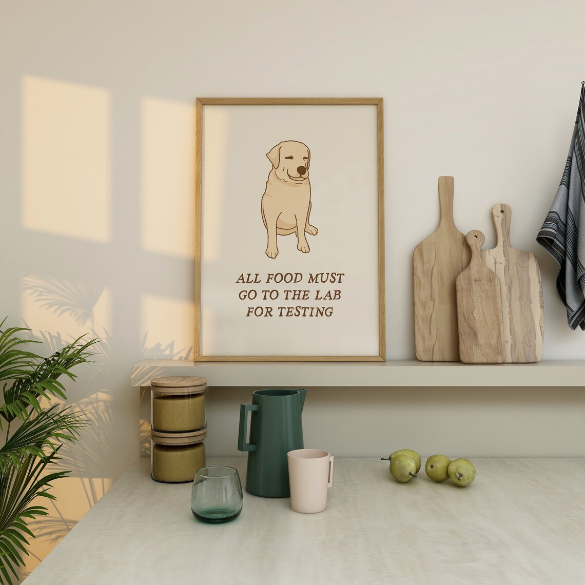 All Food Must Go to the Lab for Testing Funny Labrador Dog Poster - Image 2