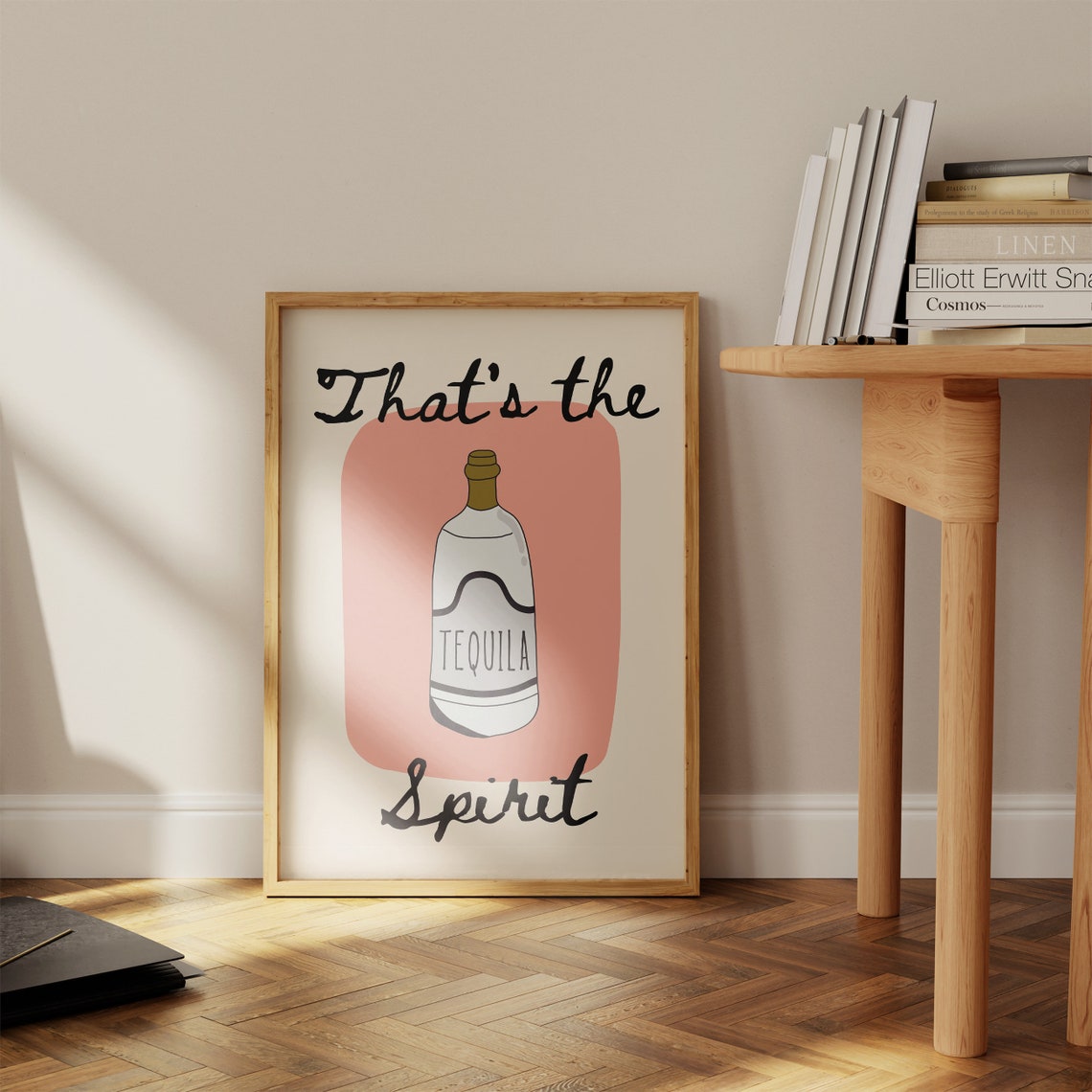 Tequila Print Funny Bar Cart Print Minimalist Kitchen Decor Alcohol Print Cute Bar Decor Trendy Tequila Poster 1 Print - Image 2