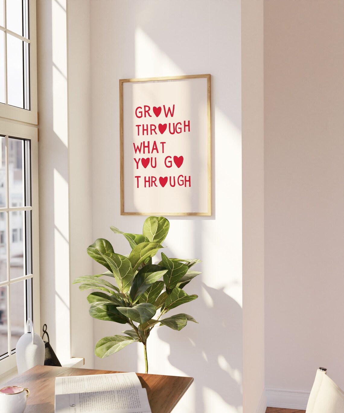 Motivational Quote Print Minimalist Heart Poster Trendy Living Room Decor Cute Quote Aesthetic Apartment Wall Art 1 Print - Image 2