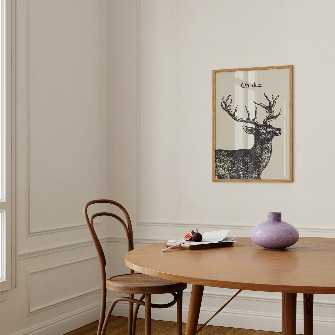 Oh Deer Majestic Stag Antlers Vintage Wildlife Cabin Art Poster - Image 2