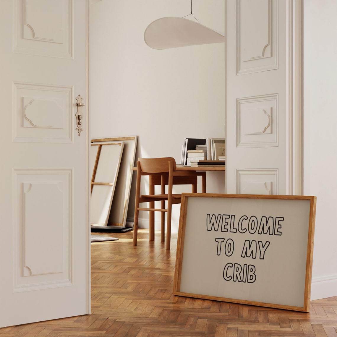 Welcome To My Crib Bold Outline Typography Quote Wall Poster - Image 3