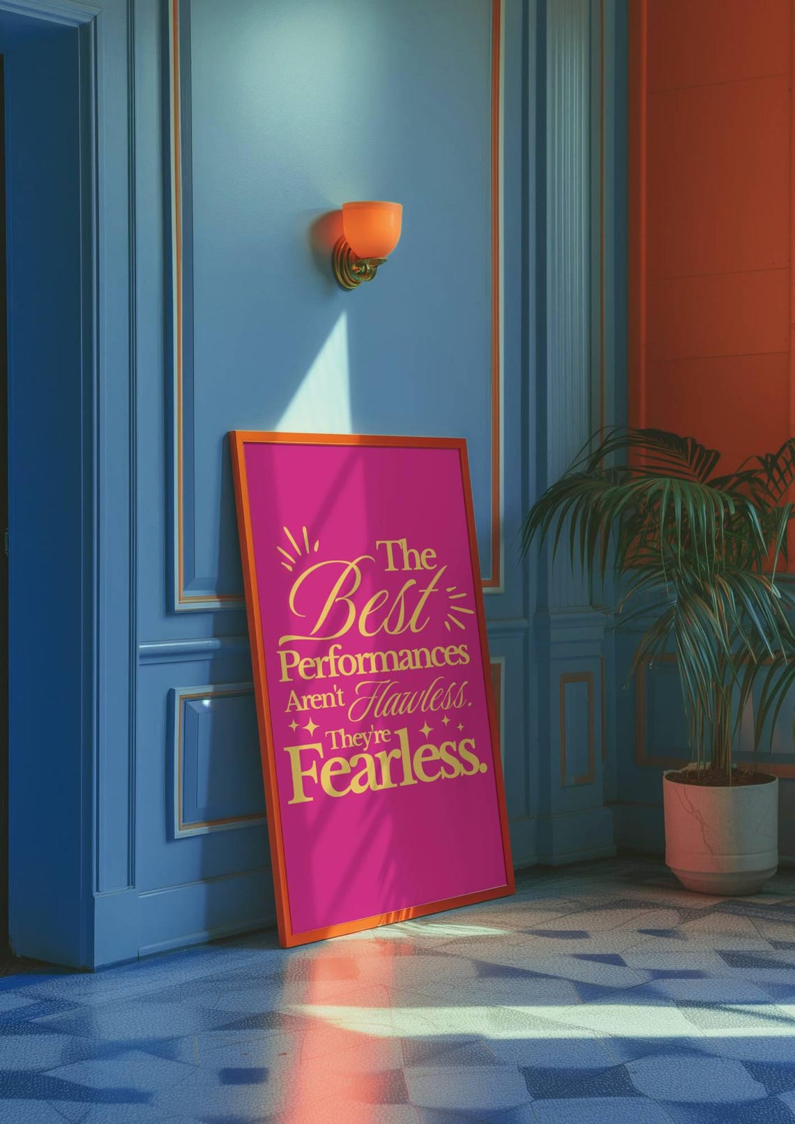 The Best Performances Are Fearless Not Flawless Quote Hot Pink Poster - Image 3