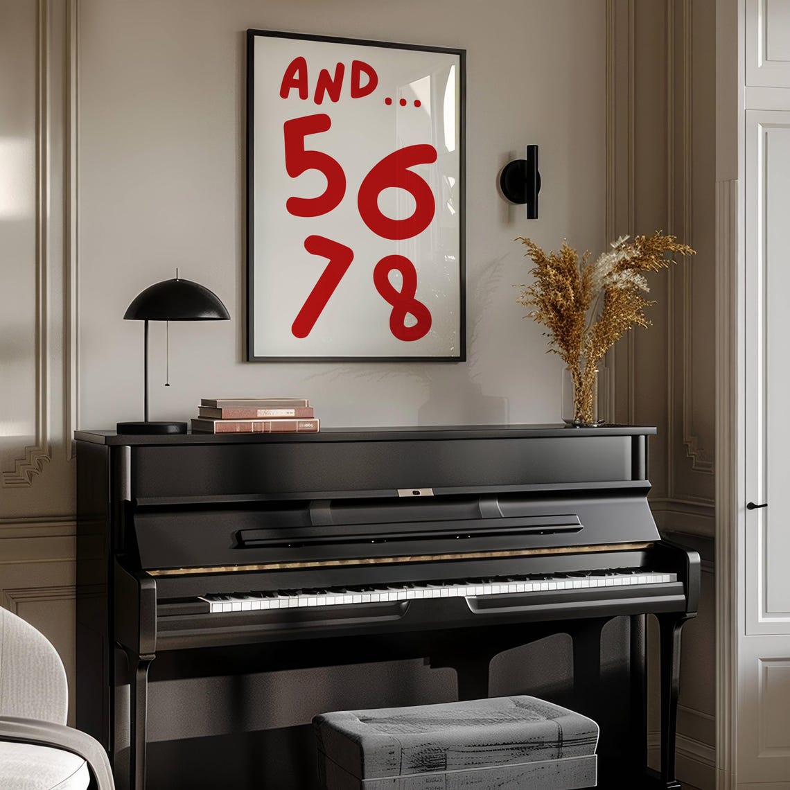 Dance Countdown And 5 6 7 8 Bold Red Typography Studio Room Poster - Image 5