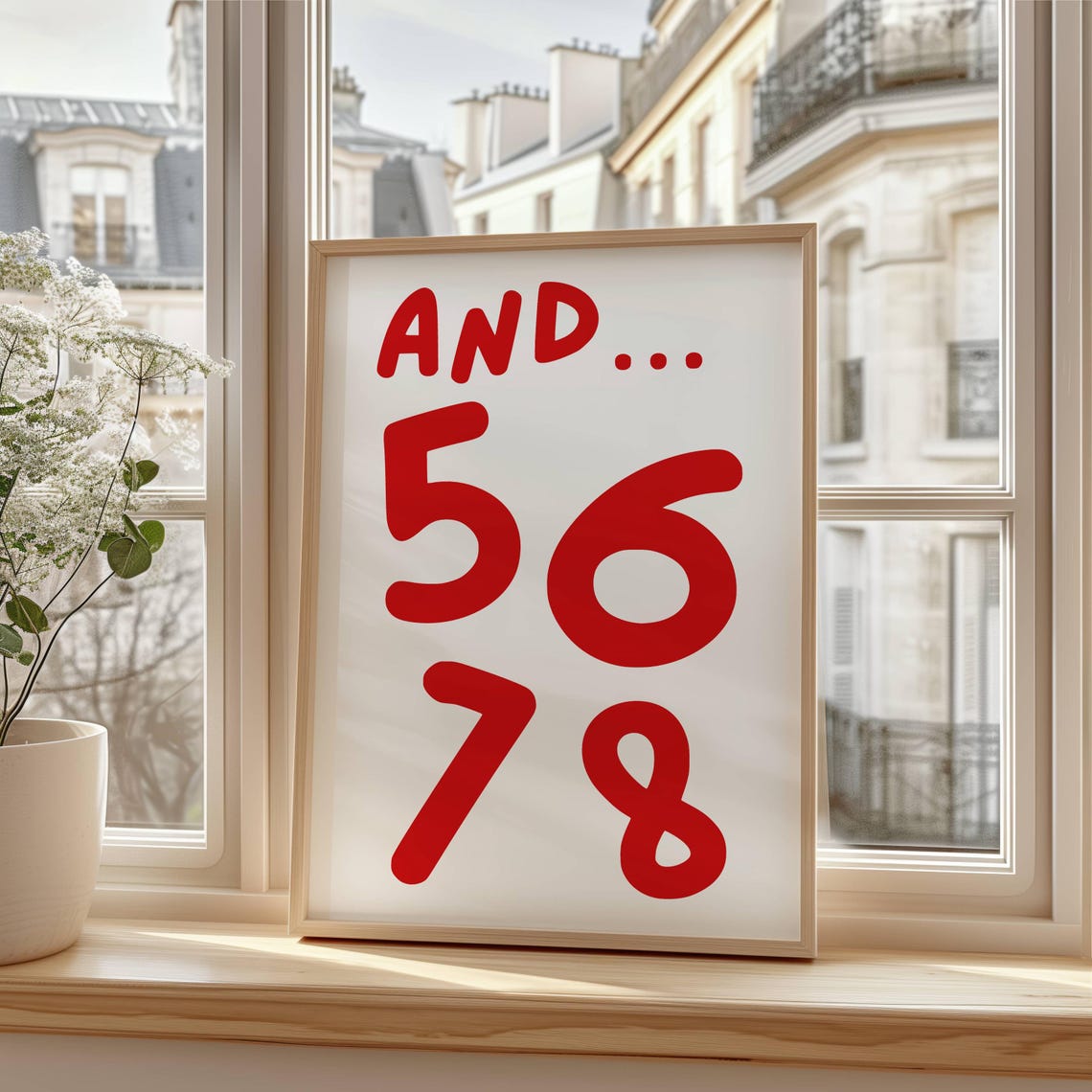 Dance Countdown And 5 6 7 8 Bold Red Typography Studio Room Poster - Image 2