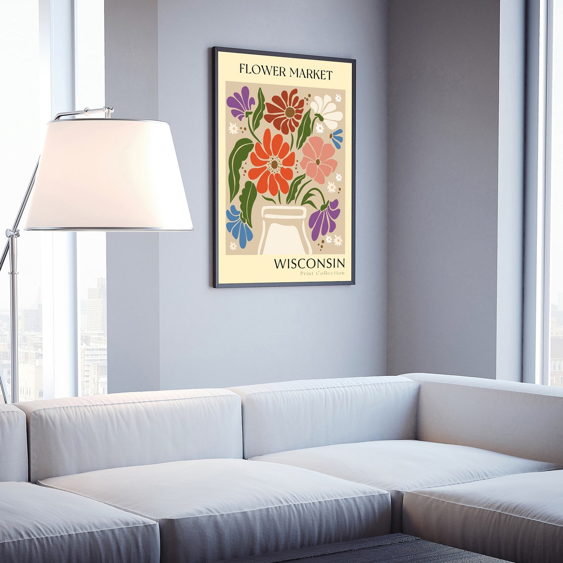 Wisconsin Flower Market Botanical Bouquet Colorful Floral Art Print - Image 3
