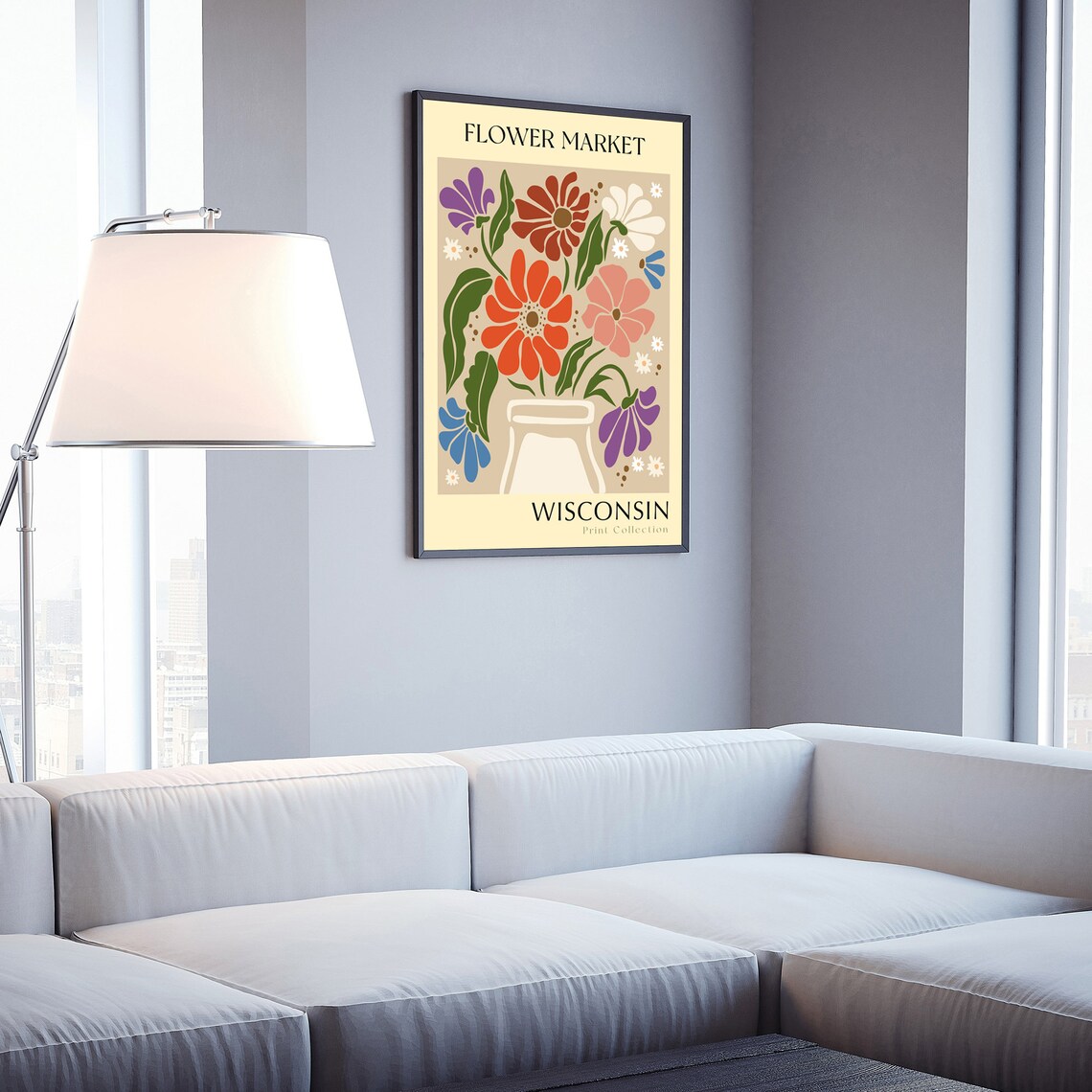 Wisconsin State Flower Print Usa States Poster Wisconsin Flower Market Poster Botanical Poster Nature Poster Artwork Floral Wall Art - Image 3