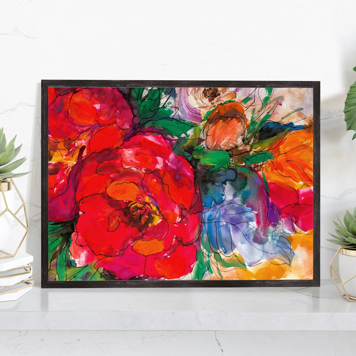 Flowers Oil Painting Flowers Still Life Poster Prints Flower Painting Prints Floral Texture Oil Painting Home Office Wall Art Decoration