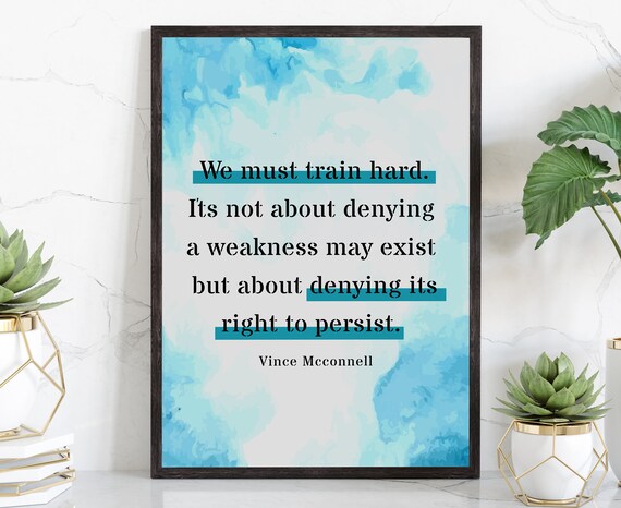 We Must Train Hard Motivational Gym Quote Inspirational Wall Art Poster