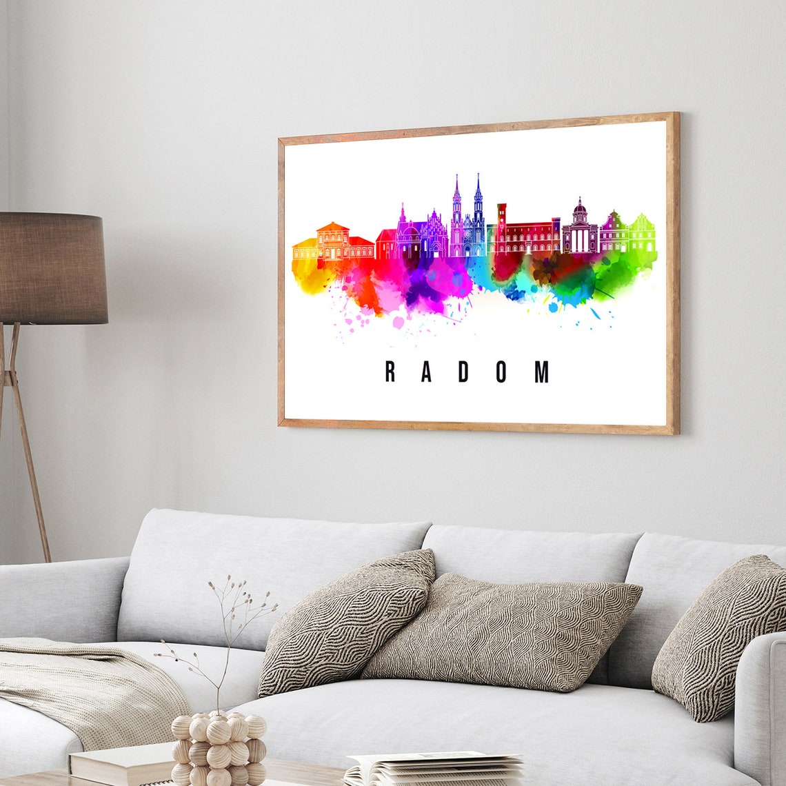 Radom Poland Historic Cathedral Twin Spires Watercolor Poster - Image 3